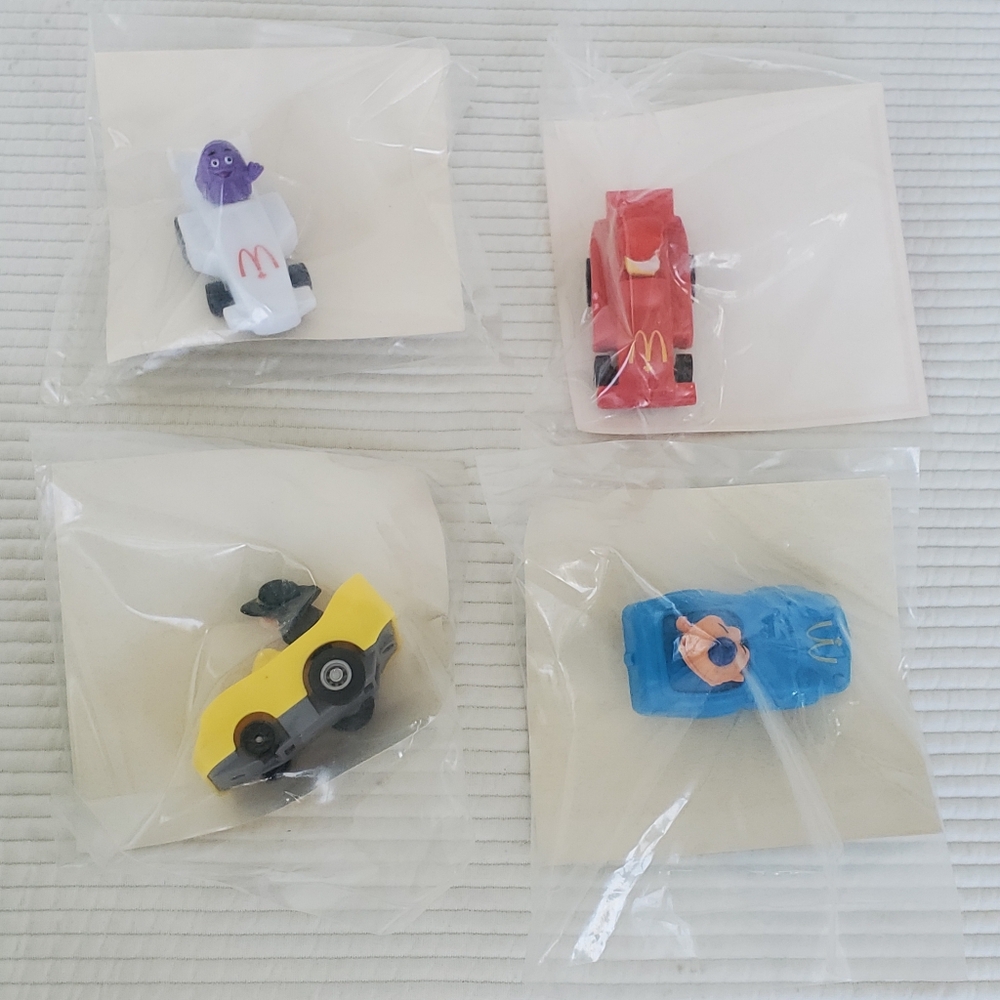 4 Turbo Macs McDonald's Happy Meal Toys 1988 New Ronald Hamburglar Grimace